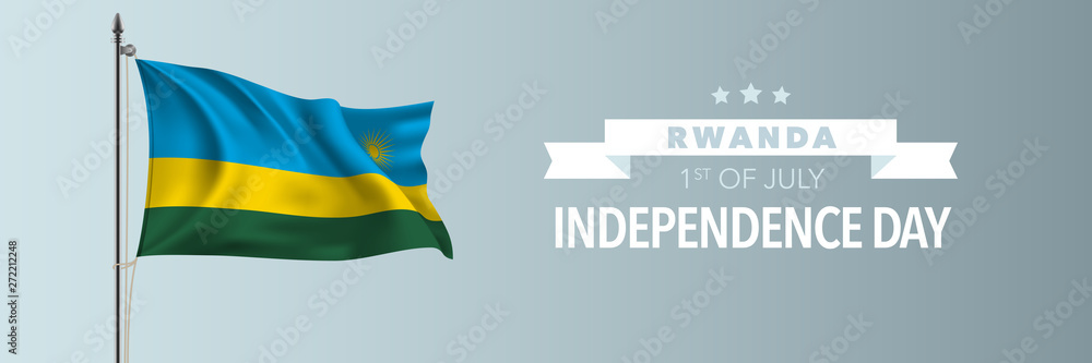 Rwanda happy independence day greeting card, banner vector illustration Rwanda happy independence day greeting card, banner vector illustration