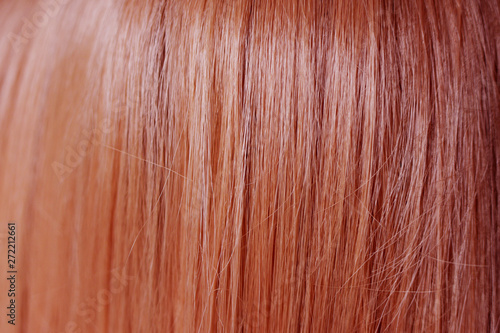 Close up of smooth ginger red hair