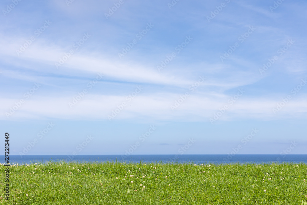 青空と草原と海背景素材stock Photo Adobe Stock