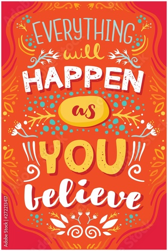 Inspirational words colorful poster vector illustration