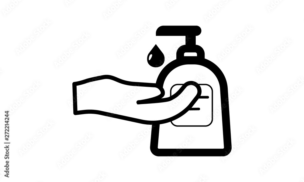 Hand washing with soap icon for hygiene and sanitary habits Hand washing with soap icon for hygiene and sanitary habits