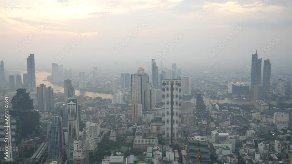 Smog and air pollutants over cityscape in Bangkok Smog and air pollutants over cityscape in Bangkok