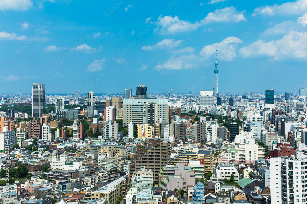 (東京都-都市風景)ラウンジから望む墨田方面の風景５
