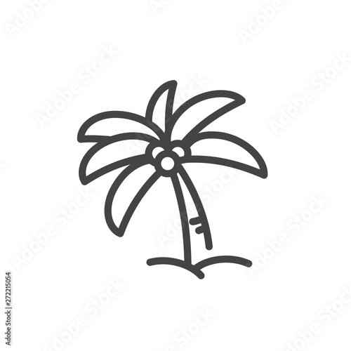 Coconut tree icon in trendy outline style isolated on white background