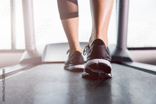 Feet of woman exercise workout running