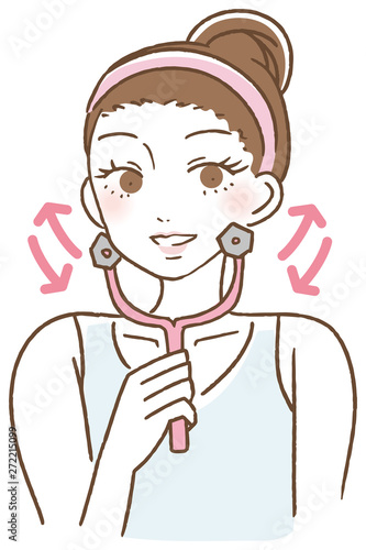 Wallpaper Mural  	女性　美容　美顔ローラー　セルフケア　イラスト Torontodigital.ca