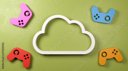 Cloud Gaming Service Concept Illustration