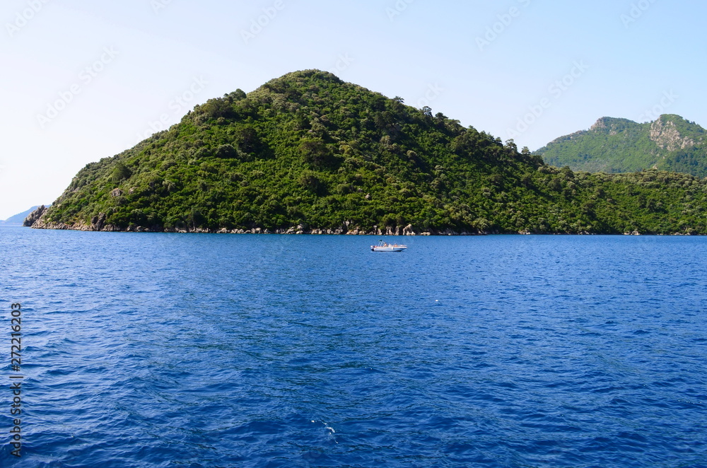 A boat trip on the Aegean Sea overlooking the islands A boat trip on the Aegean Sea overlooking the islands