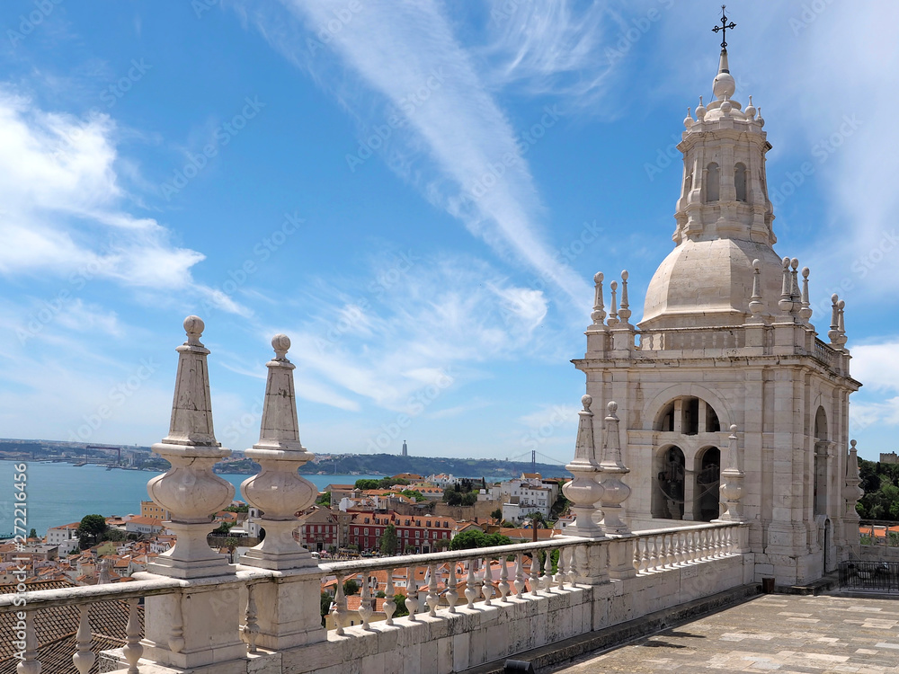 On top of the roof of Sao Vicente de Fora in Lisbon in