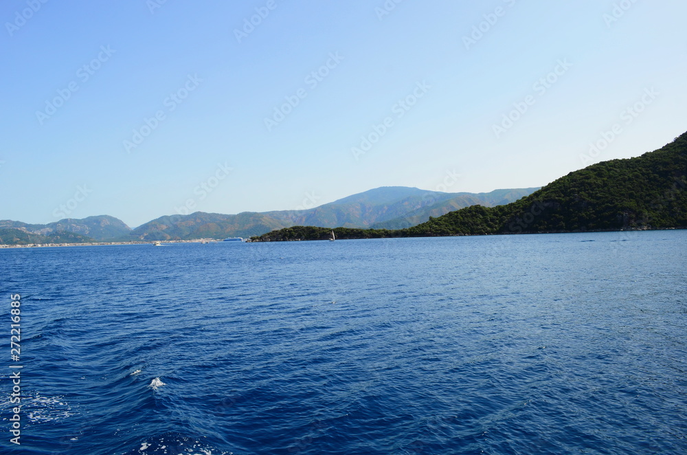 A boat trip on the Aegean Sea overlooking the islands A boat trip on the Aegean Sea overlooking the islands
