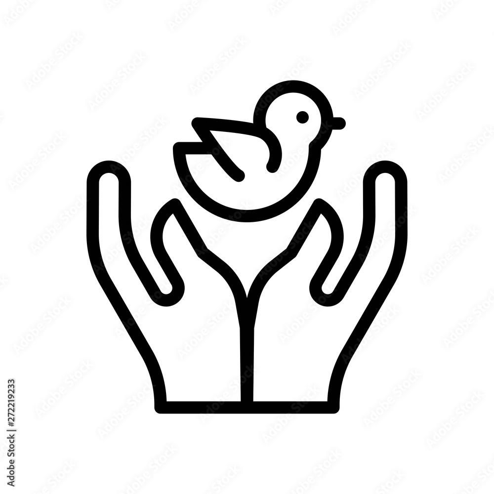 Bird release vector illustration, Easter line style icon Bird release vector illustration, Easter line style icon