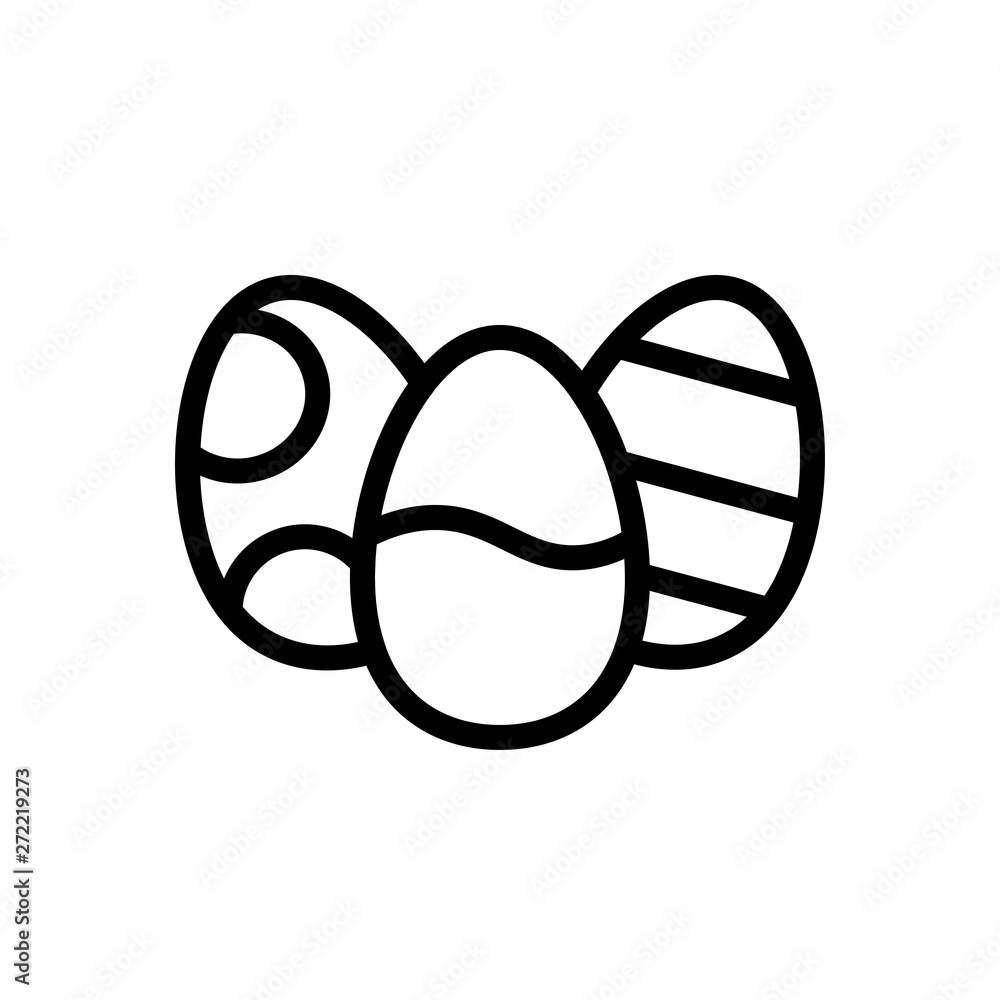 Easter eggs vector illustration, Easter line style icon