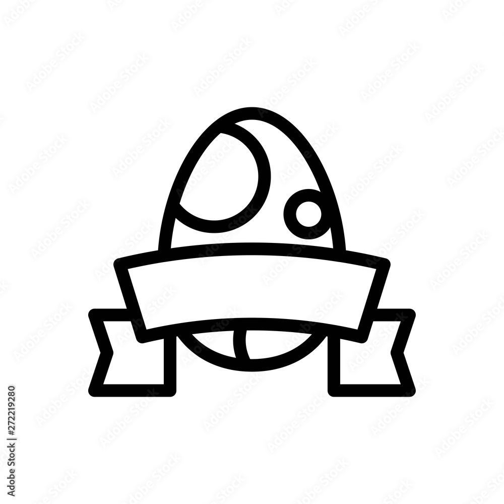 Easter egg with badge vector illustration, Easter line style icon Easter egg with badge vector illustration, Easter line style icon