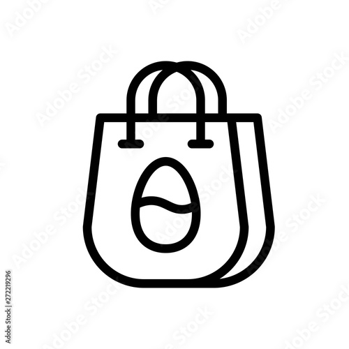 Shopping bag vector illustration, Easter line style icon