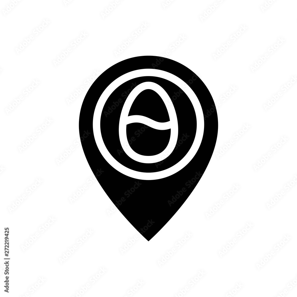 Pin vector illustration, Easter solid style icon Pin vector illustration, Easter solid style icon