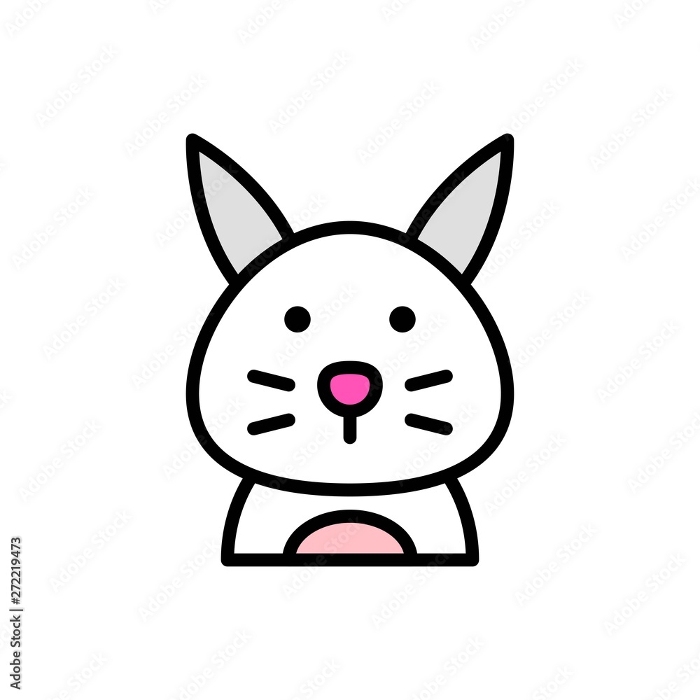 Bunny vector, Easter filled icon editable stroke Bunny vector, Easter filled icon editable stroke