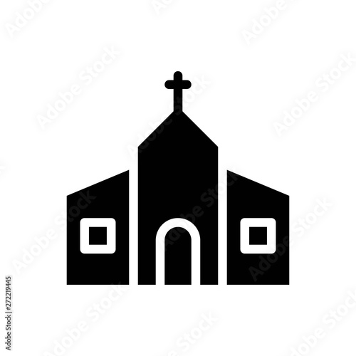 Chruch vector illustration, Easter solid style icon