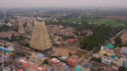 Ekambareswarar temple in Kanchipuram, India, 4k aerial drone photo