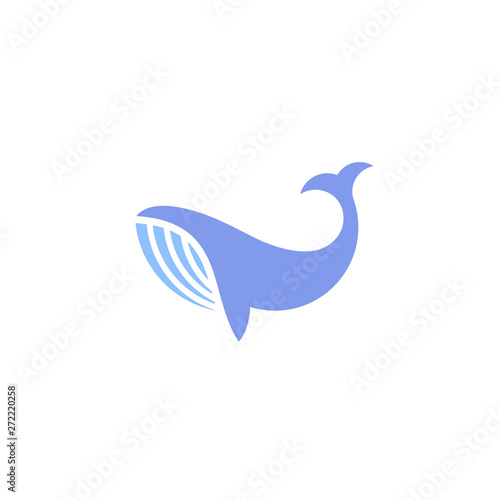 Humpback whale. Logo. Isolated whale on white background 