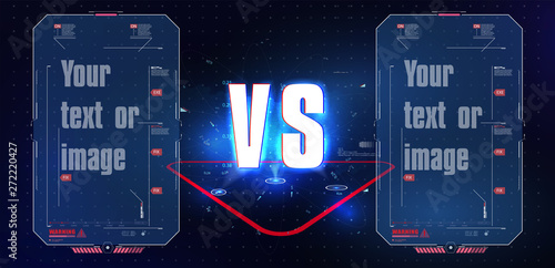 VS Versus Blue and red Futuristic design. Battle headline template. Futuristic abstract technology background. Abstract digital and technological background. Vector illustration