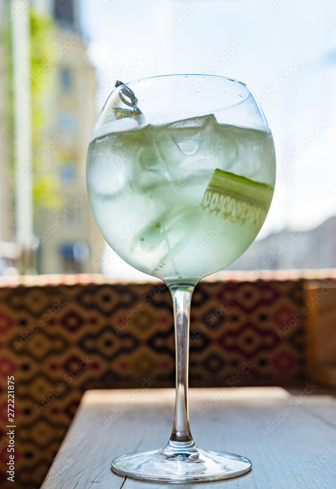 Obraz premium summer cocktal with cucumber and lemon