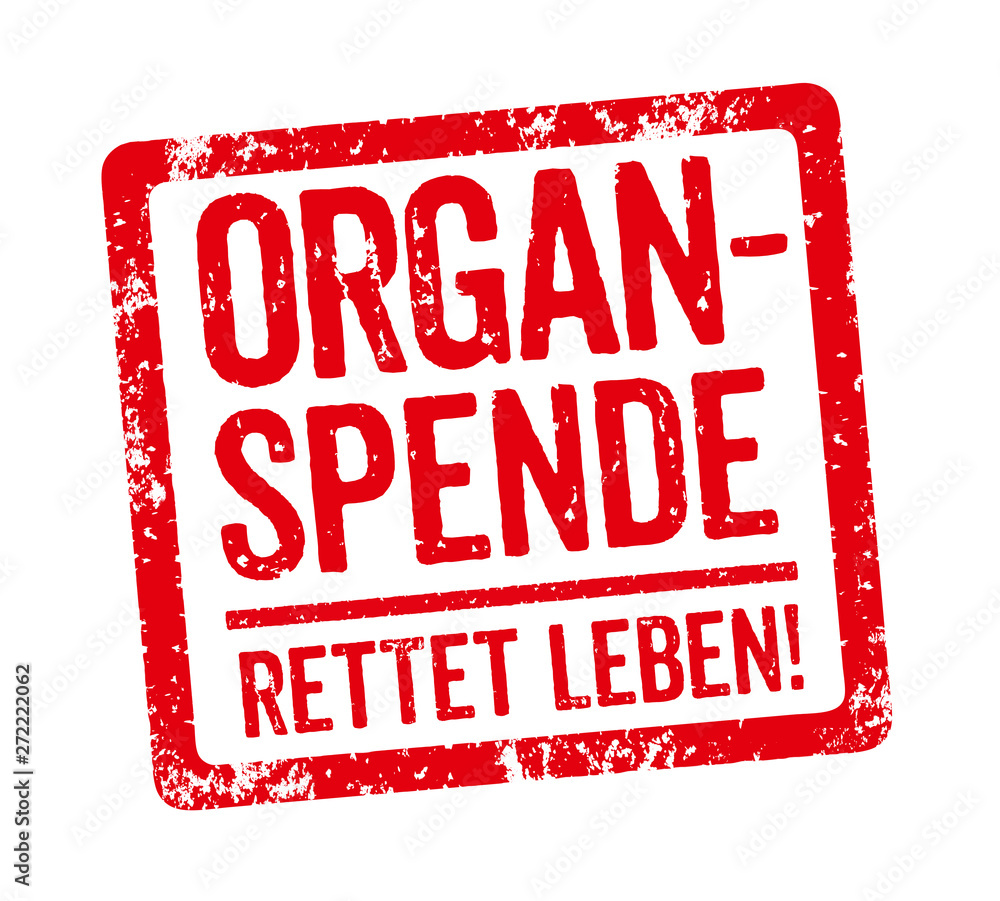 Roter Stempel Organspende rettet Leben StockIllustration Adobe Stock