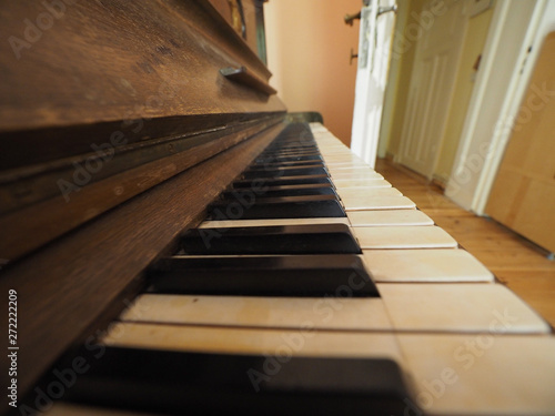 detail of piano keyboard keys