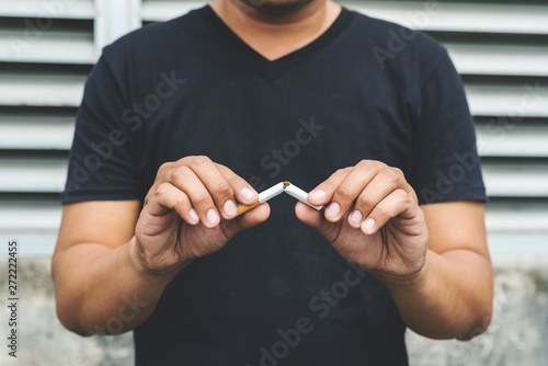 Breake down cigarette.Quitting from addiction concept. photo