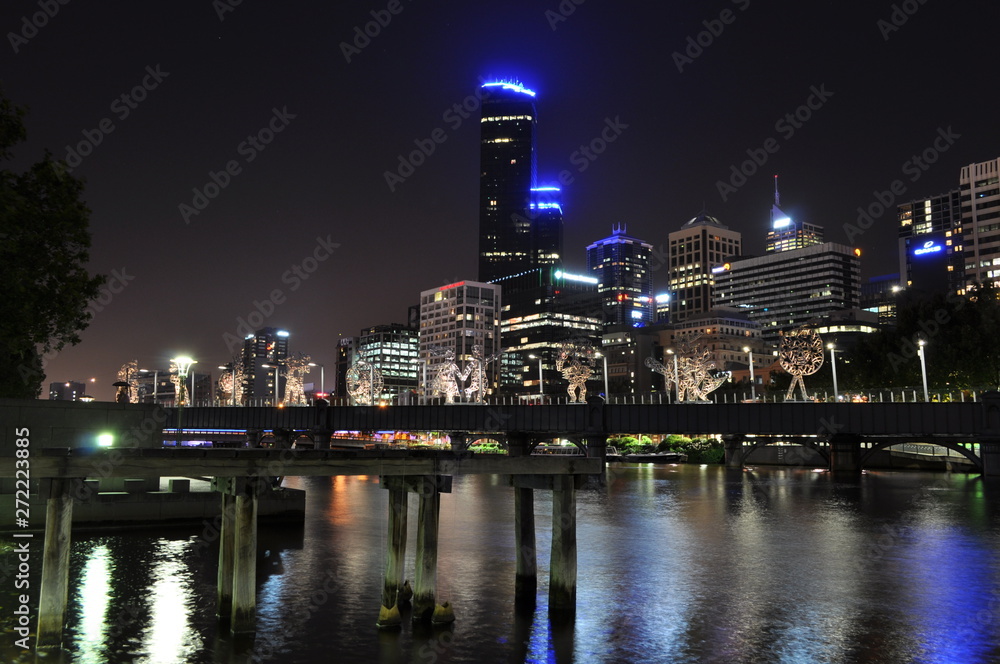 Melbourne city at night, Melbourne, Victoria, Australia
