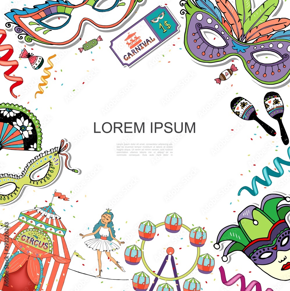 Obraz premium Flat Carnival Colorful Template