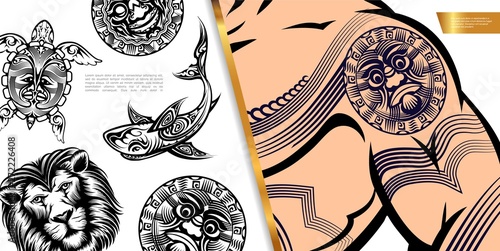 Vintage Tattoo Symbols Concept