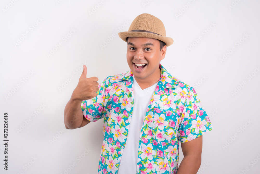 Happy young asian man in summer uniforms. Happy young asian man in summer uniforms.