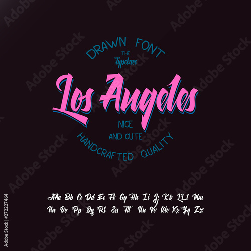 Vector of stylized calligraphic font and alphabet.