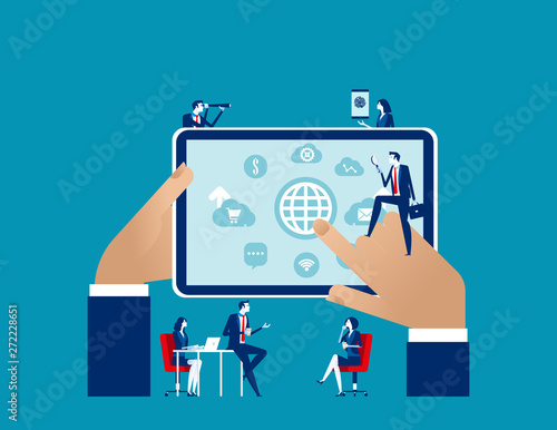Investment analysis and selection. Concept business vector illustration, Global analysis, Investment technology.