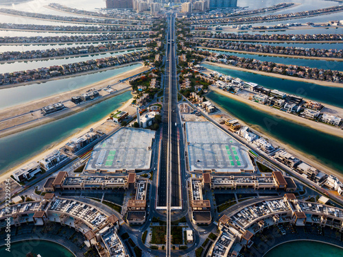 Photography The Palm island in Dubai aerial view