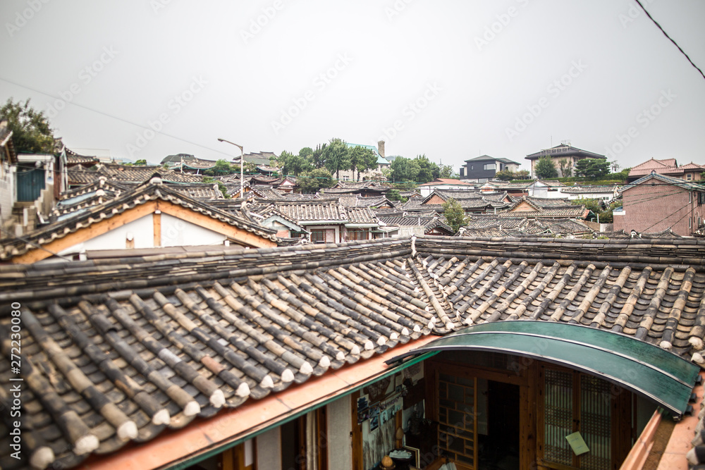 Scenics around a residential town of Bukchon Hanok Village in Seoul South Korea Asia