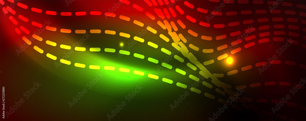 Fototapeta premium Shiny neon lines techno magic futuristic background, magic energy space light concept, abstract background wallpaper design