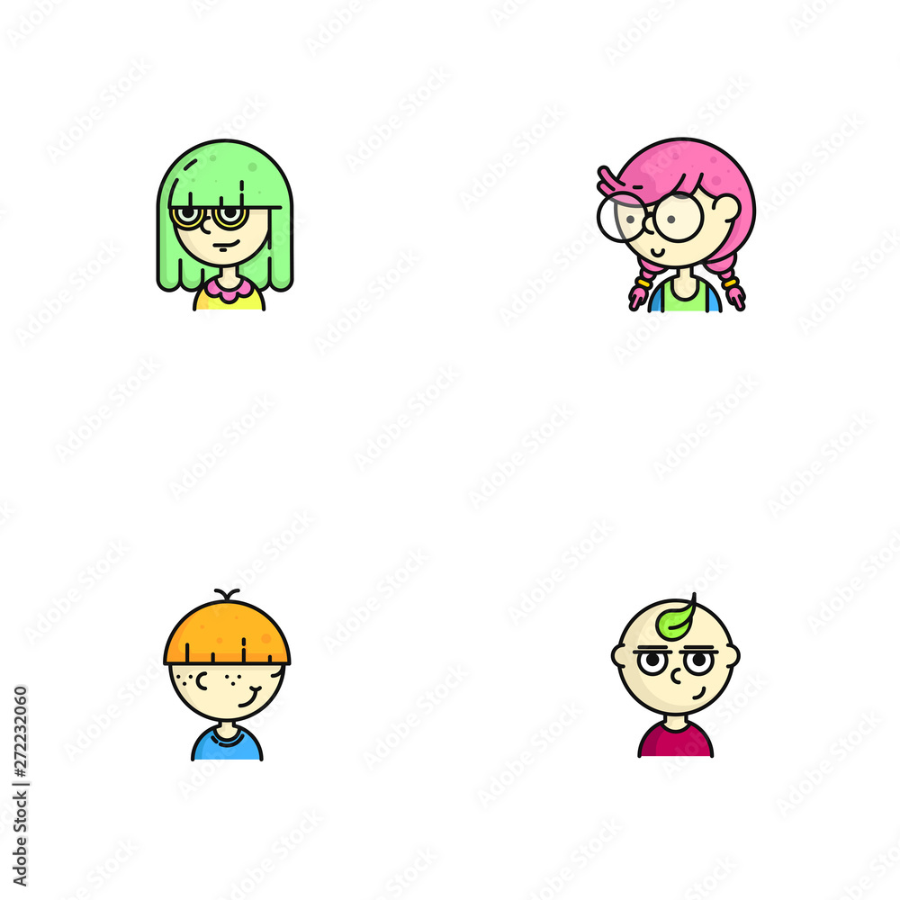 Kids cartoon avatar vector