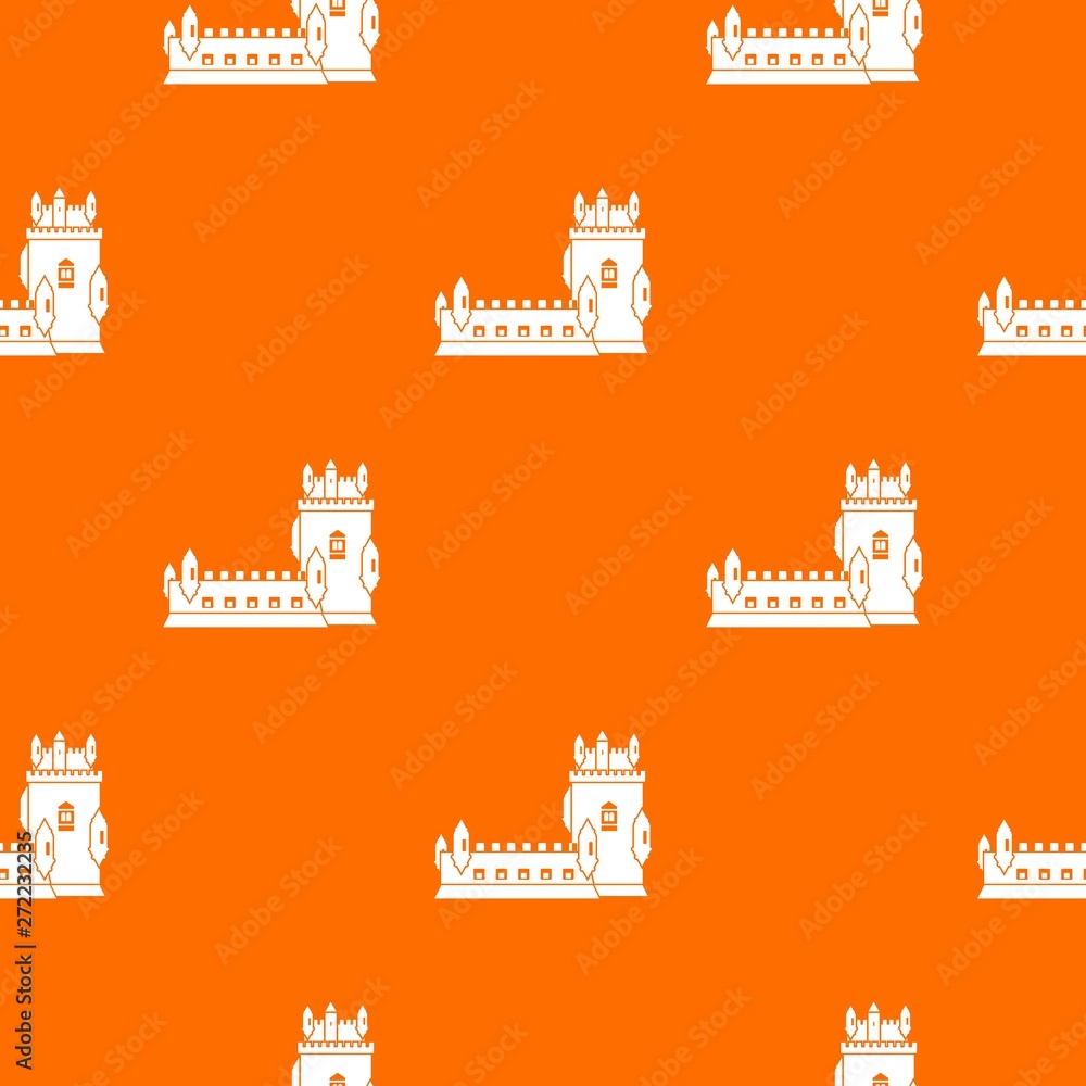 History castle pattern vector orange for any web design best