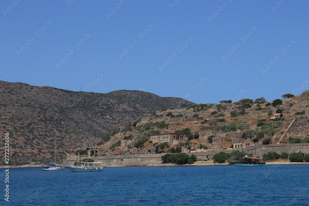 View of the sea near the Spinalonga island, Crete