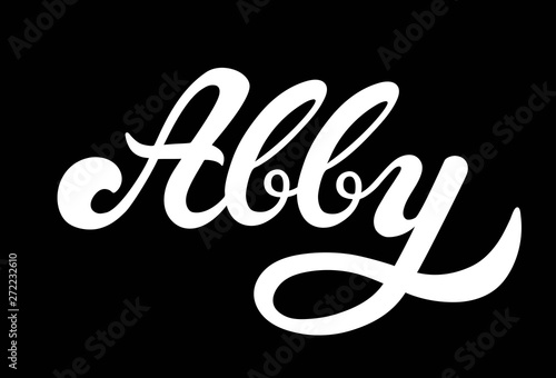 Abby. Woman's name. Hand drawn lettering.  photo