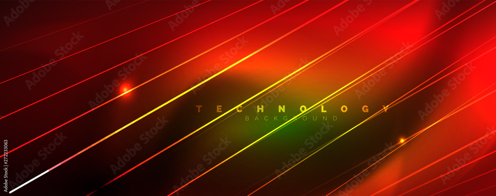 Vector neon light lines concept, abstract background Vector neon light lines concept, abstract background