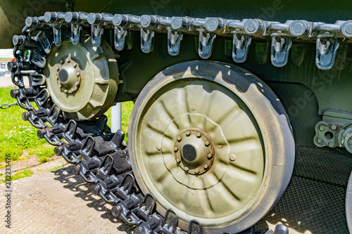 Fragments of old military equipment photo