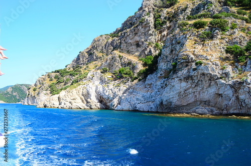 A boat trip on the Aegean Sea overlooking the islands