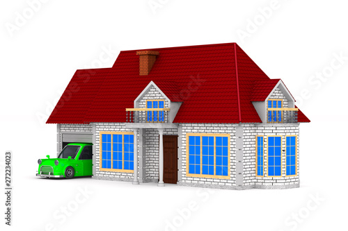 house on white background. Isolated 3D illustration