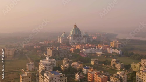 Mayapur, India - TOVP temple aerial, 4k drone footage  photo