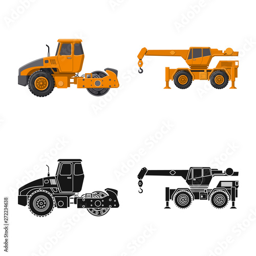 Isolated object of build and construction logo. Set of build and machinery stock symbol for web.