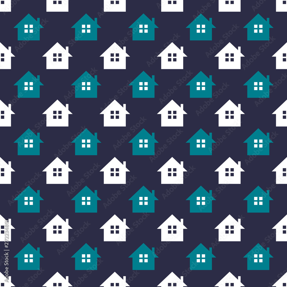 Seamless pattern background with houses.