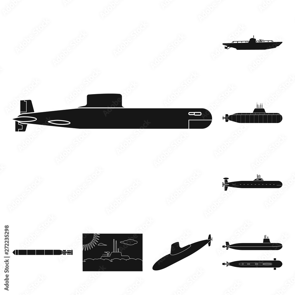 Vector illustration of technology  and fleet symbol. Collection of technology  and navy vector icon for stock.
