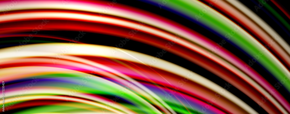 Fluid color swirls on black. Modern background with trendy design Fluid color swirls on black. Modern background with trendy design